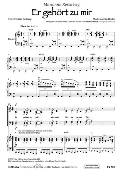 Er gehört zu mir für Frauenchor (SSA) und Klavier