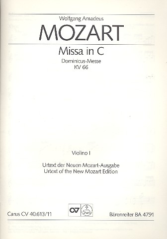 Missa C-Dur KV66 für Soli, gem Chor und Orchester