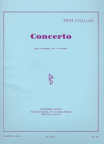 Concerto pour saxophone alto et orchestre pour saxophone alto et piano