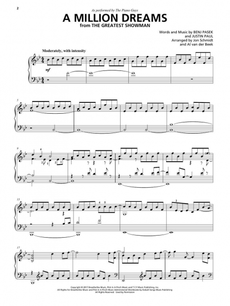 Einzelausgabe für Klavier A Million Dreams (aus The greatest showman)