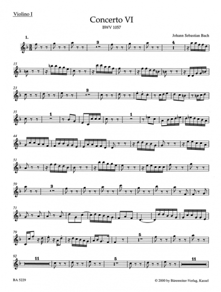 Concerto F-Dur Nr.6 BWV1057 für Cembalo, 2 Blockflöten und