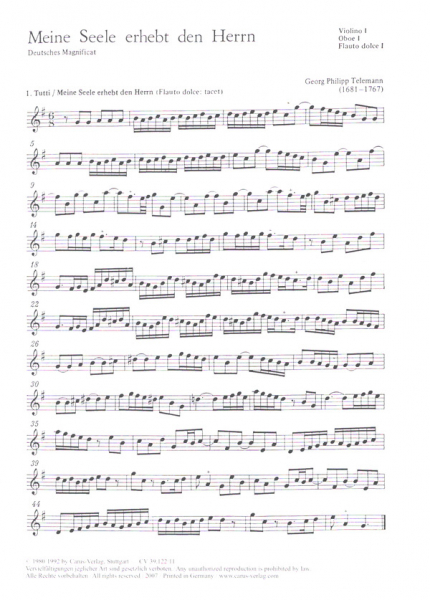Meine Seele erhebt den Herrn für Soli (SATB), Chor und Instrumente
