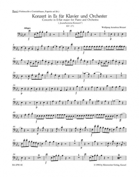 Konzert Es-Dur Nr.9 KV271 für Klavier und Orchester