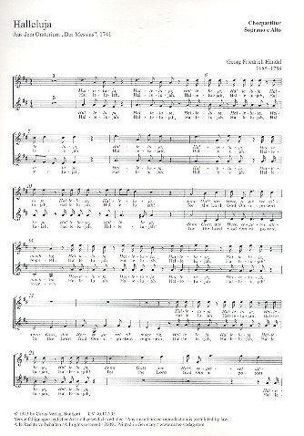 Halleluja aus Der Messias HWV56 (Version 1) für gem Chor und Orchester