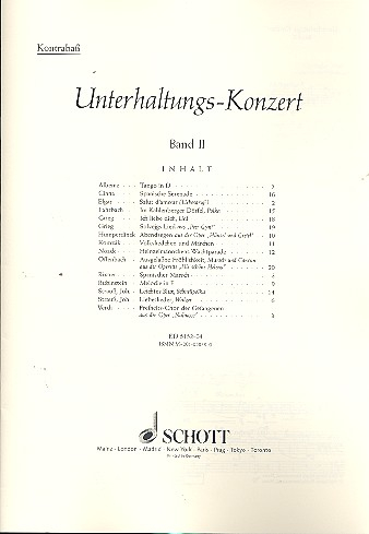 Das Unterhaltungs-Konzert Band 2 für Kontrabaß