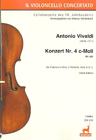Konzert c-Moll Nr.4 RV401 für Violoncello solo, 2 Violinen, Viola und Bc