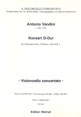 Konzert D-Dur für Violoncello solo, 2 Violinen, Viola und Bc