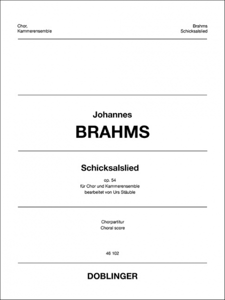 Schicksalslied op.54 für gem Chor und Kammerensemble