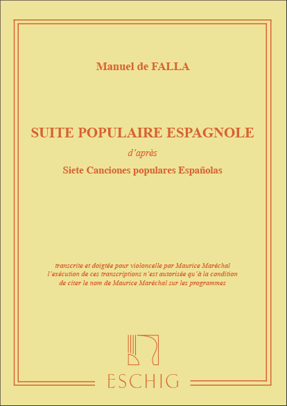 Suite populaire espagnole pour violoncelle et piano