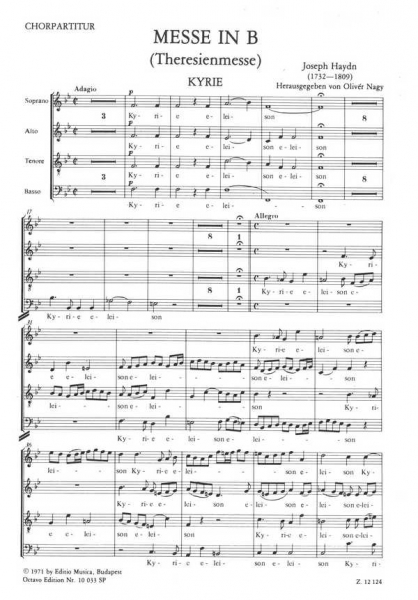 Messe B-Dur für Soli, Chor und Orchester