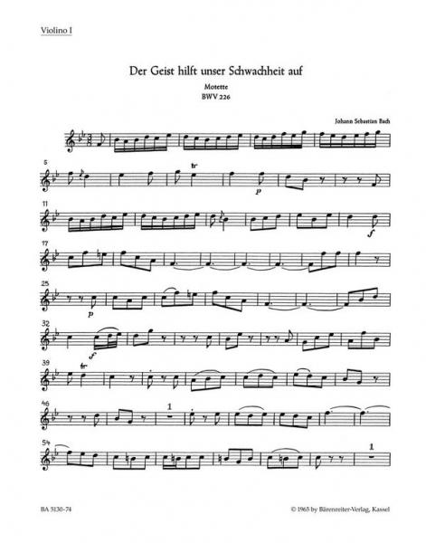 Der Geist hilft BWV226 Motette für Doppelchor und Orchester
