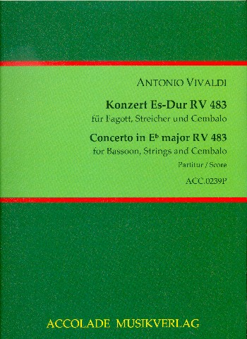 Konzert Es-Dur RV483 für Fagott, Streicher und Bc