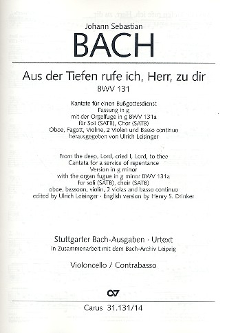 Aus der Tiefen rufe ich Herr zu dir Kantate Nr.131 BWV131