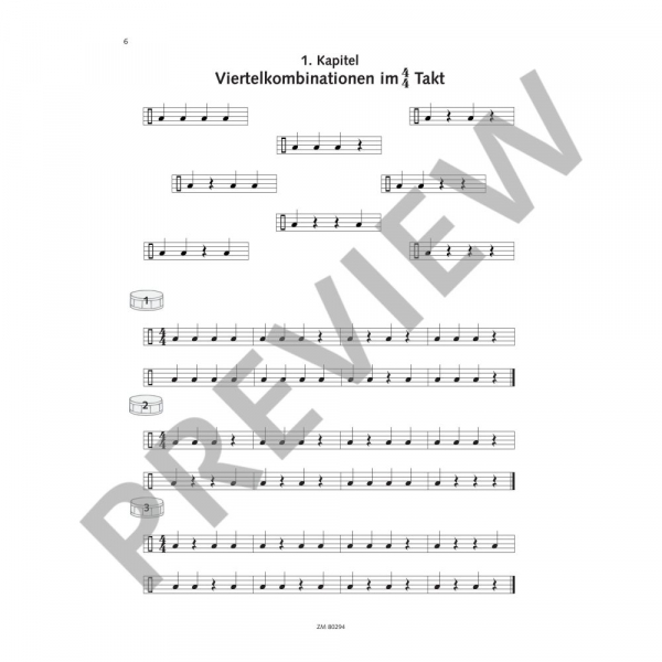 Schule für kleine Trommel Kleine Trommel von Anfang an