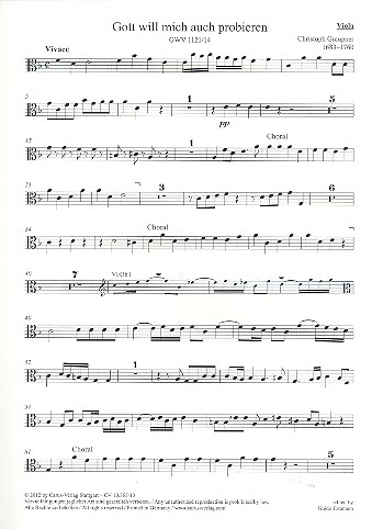 Gott will mich auch probieren GWV1121/14 für gem Chor und Orchester