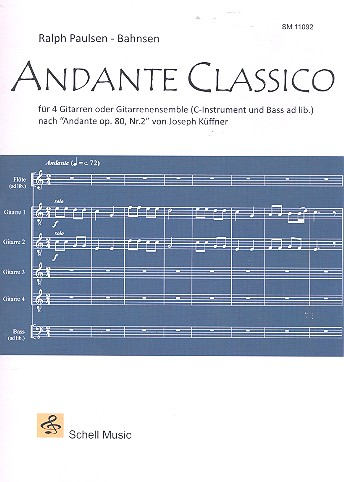 Andante classico für 4 Gitarren (Ensemble) (C-Instrument und Bass ad lib)
