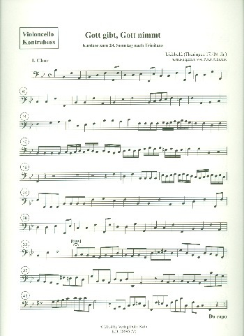 Gott gibt Gott nimmt wie er bestimmt für Soli, gem Chor und Instrumente