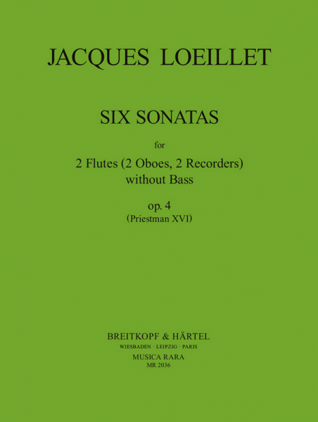 6 Sonatas op.4 für 2 Flöten (Oboen, Blockflöten) ohne Bc
