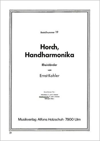 HORCH HANDHARMONIKA RHEIN- LAENDER FUER HANDHARMONIKA
