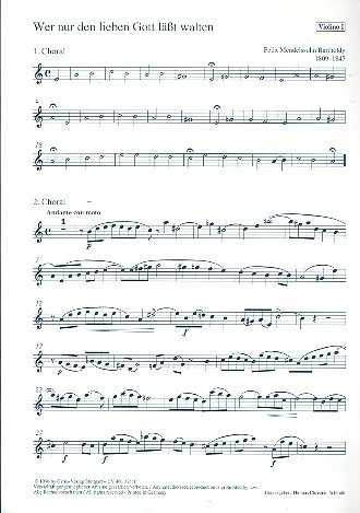 Wer nur den lieben Gott läßt walten für Sopran, gem Chor und Streicher