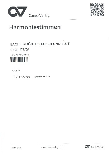 Erhöhtes Fleisch und Blut Kantate Nr.173 BWV173