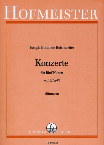 Konzerte op.15 Band 2 (Nr.4-6) für 5 Flöten