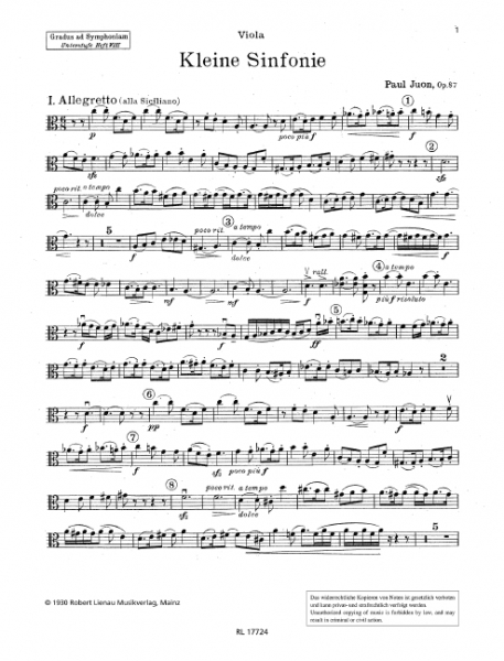 Kleine Sinfonie op.87 für Streichorchester