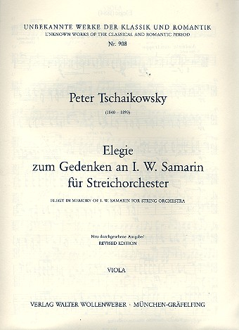 Elegie zum Gedenken an I.W. Samarin für Streichorchester