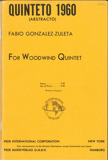 Quinteto 1960 for flute, oboe, clarinet, horn in F and bassoon