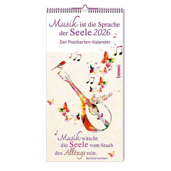 Postkartenkalender Musik ist die Sprache der Seele 2026