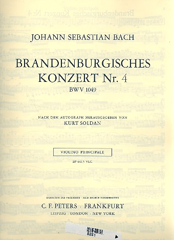 Brandenburgisches Konzert Nr.4 G-Dur BWV1049 für 2 Blockflöten, Violine, Cembalo und Streicher