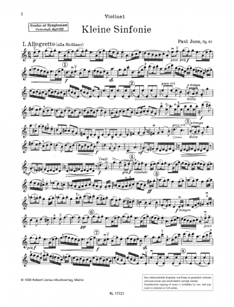Kleine Sinfonie op.87 für Streichorchester