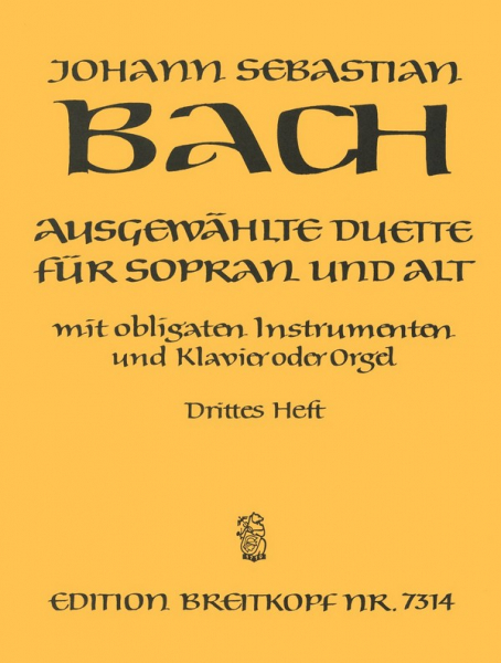 Ausgewählte Duette Band 3 für Sopran, Alt,mit obligaten Instrumenten und Klavier (Orgel)