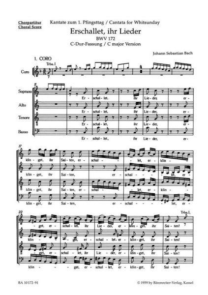 Erschallet ihr Lieder Kantate Nr.172 BWV172