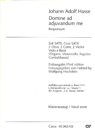 Domine ad adjuvandum me für Soli, Chor und Orchester