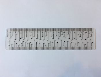 Lineal mit Viertelnoten 15 cm