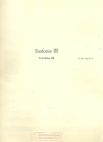 Sinfonie C-Dur Nr.3 Wq182,3 für Streicher