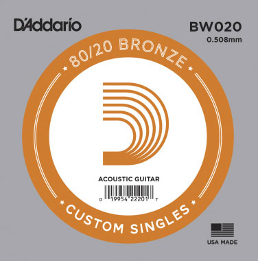 Einzelsaite D´Addario BW020 80/20 Bronze