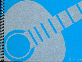 Notenblock Tabulatur und Diagramme für Gitarre Din A6 quer mit Ringbindung, linke Seite kariert 78 S
