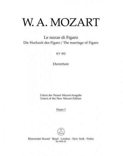 Ouvertüre zu Le nozze di Figaro KV492 für Orchester