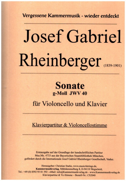 Sonate g-Moll JWV40 für Violoncello und Klavier