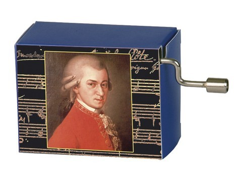 Spieluhr Mozart Wiegenlied Motiv Mozart-Portrait mit Noten