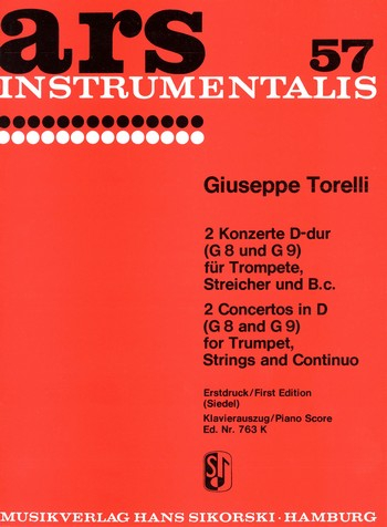 2 Konzerte D-Dur G8 und G9 für Trompete, Streicher und Bc
