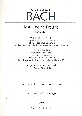 Jesu meine Freude BWV227 für Chor (SSATB) und Instrumente
