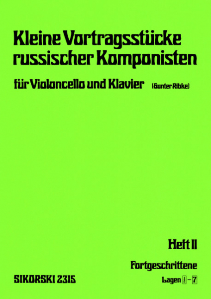 Kleine Vortragsstücke russischer Komponisten Band 2 für Violoncello und Klavier