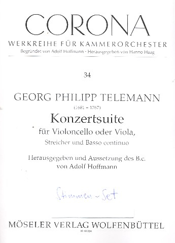 Konzertsuite TWV55:d6 für Violoncello (Viola da gamba) und Streichorchester