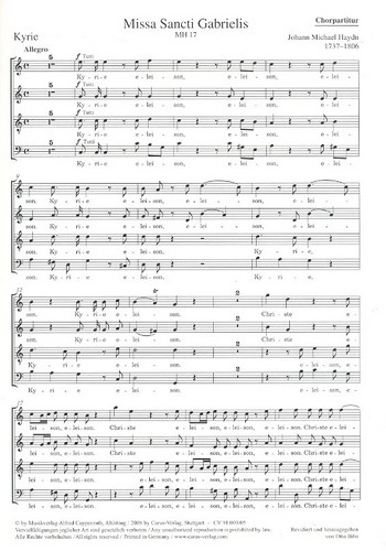 Missa Sancti Gabrielis MH17 für Soli, gem Chor und Orchester