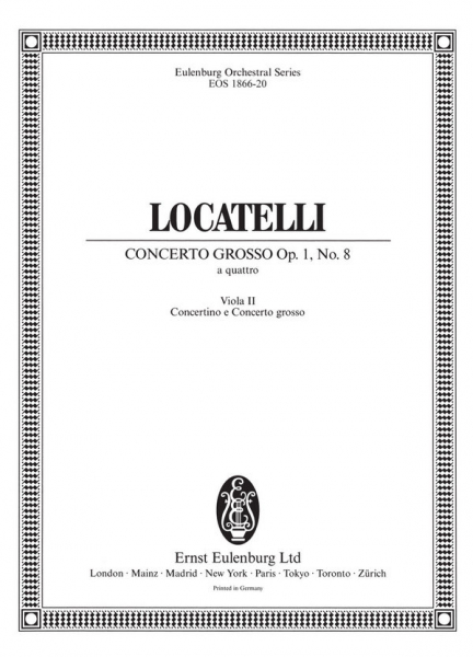 Concerto grosso f-Moll op.1,8 für 2 Violinen, Viola, Violoncello und Streichorchester