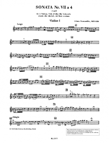 Sonate d-Moll Nr.7 à 4 für Streicher und Bc