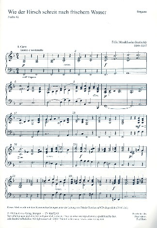 Wie der Hirsch schreit op.42 Psalm 42 für Soli, gem Chor und Orchester